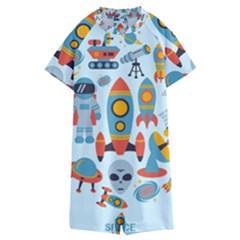 Space Elements Flat Kids  Boyleg Half Suit Swimwear by Nexatart