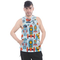 Space Elements Flat Men s Sleeveless Hoodie by Nexatart