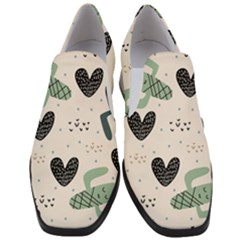 Cute Cactus Plants Seamless Pattern With Children Drawing Baby Kids Apparel Fashion Women Slip On Heel Loafers by Nexatart