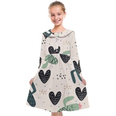 Cute Cactus Plants Seamless Pattern With Children Drawing Baby Kids Apparel Fashion Kids  Midi Sailor Dress