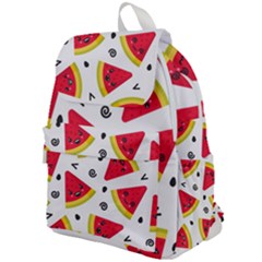 Cute Smiling Watermelon Seamless Pattern White Background Top Flap Backpack