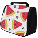 Cute Smiling Watermelon Seamless Pattern White Background Full Print Travel Pouch (Big) View1