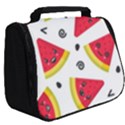 Cute Smiling Watermelon Seamless Pattern White Background Full Print Travel Pouch (Big) View2