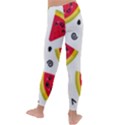 Cute Smiling Watermelon Seamless Pattern White Background Kids  Lightweight Velour Leggings View4