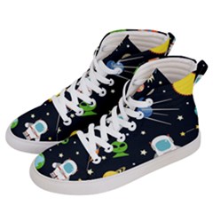 Space Astronomy Decorative Symbols Seamless Pattern Vector Illustration Men s Hi-top Skate Sneakers by Nexatart