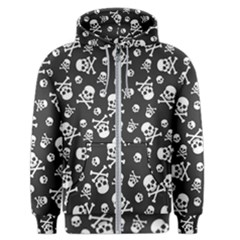 Skull Crossbones Seamless Pattern Holiday Halloween Wallpaper Wrapping Packing Backdrop Men s Zipper Hoodie