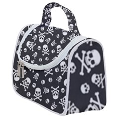 Skull Crossbones Seamless Pattern Holiday Halloween Wallpaper Wrapping Packing Backdrop Satchel Handbag by Nexatart