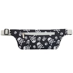 Skull Crossbones Seamless Pattern Holiday Halloween Wallpaper Wrapping Packing Backdrop Active Waist Bag