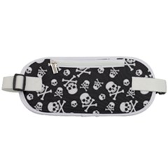 Skull Crossbones Seamless Pattern Holiday Halloween Wallpaper Wrapping Packing Backdrop Rounded Waist Pouch