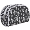 Skull Crossbones Seamless Pattern Holiday Halloween Wallpaper Wrapping Packing Backdrop Makeup Case (Large) View1