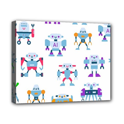 Cute Toy Robotsantennas Wires Seamless Pattern Canvas 10  X 8  (stretched) by Nexatart