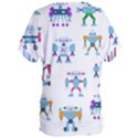 Cute Toy Robotsantennas Wires Seamless Pattern Women s Oversized Tee View2