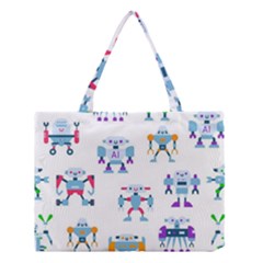 Cute Toy Robotsantennas Wires Seamless Pattern Medium Tote Bag by Nexatart