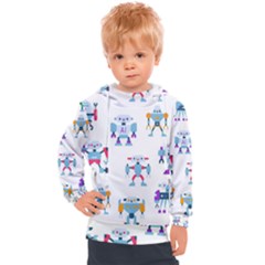 Cute Toy Robotsantennas Wires Seamless Pattern Kids  Hooded Pullover by Nexatart