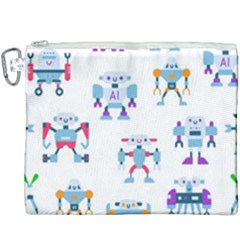 Cute Toy Robotsantennas Wires Seamless Pattern Canvas Cosmetic Bag (xxxl) by Nexatart