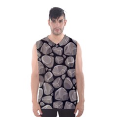 Rock Stone Seamless Pattern Men s Basketball Tank Top by Nexatart