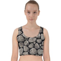 Rock Stone Seamless Pattern Velvet Racer Back Crop Top by Nexatart