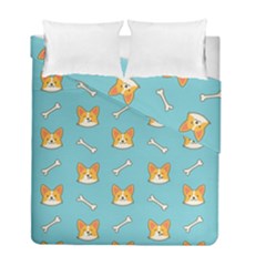 Cute Corgi Dog Face Pattern Duvet Cover Double Side (full/ Double Size)