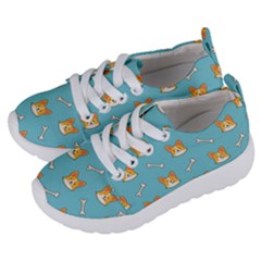 Cute Corgi Dog Face Pattern Kids  Lightweight Sports Shoes by Nexatart