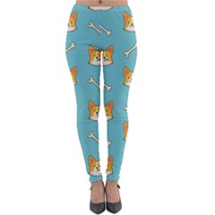 Cute Corgi Dog Face Pattern Lightweight Velour Leggings by Nexatart