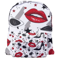 Red Lips Black Heels Pattern Giant Full Print Backpack by Nexatart