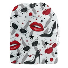 Red Lips Black Heels Pattern Drawstring Pouch (3xl) by Nexatart