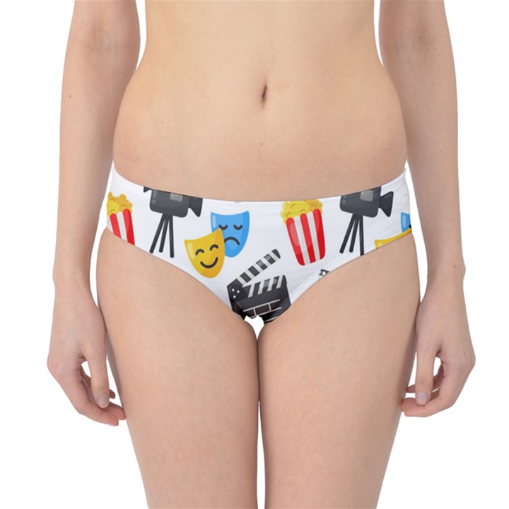 Cinema Icons Pattern Seamless Signs Symbols Collection Icon Hipster Bikini Bottoms