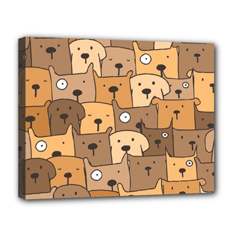 Cute Dog Seamless Pattern Background Canvas 14  X 11  (stretched) by Nexatart