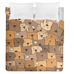 Cute Dog Seamless Pattern Background Duvet Cover Double Side (queen Size)