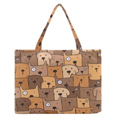 Cute Dog Seamless Pattern Background Zipper Medium Tote Bag by Nexatart