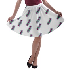 Japan Cherry Blossoms On White A-line Skater Skirt by pepitasart