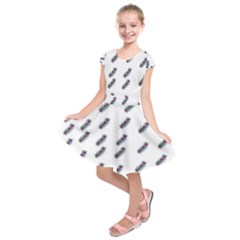 Japan Cherry Blossoms On White Kids  Short Sleeve Dress by pepitasart