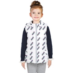 Japan Cherry Blossoms On White Kids  Hooded Puffer Vest