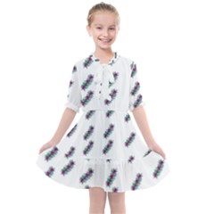 Japan Cherry Blossoms On White Kids  All Frills Chiffon Dress by pepitasart