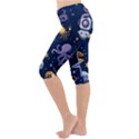 Marine Seamless Pattern Thin Line Memphis Style Lightweight Velour Cropped Yoga Leggings View2