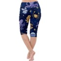 Marine Seamless Pattern Thin Line Memphis Style Lightweight Velour Cropped Yoga Leggings View4