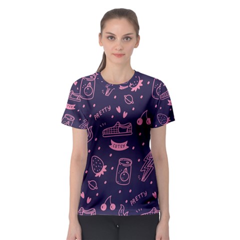 Various Cute Girly Stuff Seamless Pattern Women s Sport Mesh Tee by Nexatart