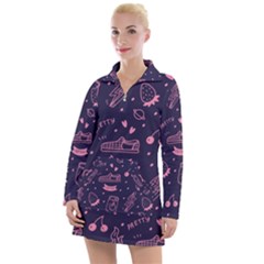 Various Cute Girly Stuff Seamless Pattern Women s Long Sleeve Casual Dress by Nexatart