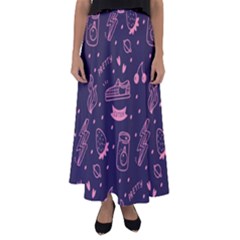 Various Cute Girly Stuff Seamless Pattern Flared Maxi Skirt by Nexatart