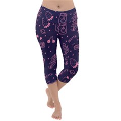 Various Cute Girly Stuff Seamless Pattern Lightweight Velour Capri Yoga Leggings by Nexatart