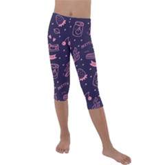 Various Cute Girly Stuff Seamless Pattern Kids  Lightweight Velour Capri Leggings  by Nexatart