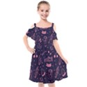 Various Cute Girly Stuff Seamless Pattern Kids  Cut Out Shoulders Chiffon Dress View1