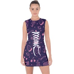 Various Cute Girly Stuff Seamless Pattern Lace Up Front Bodycon Dress by Nexatart