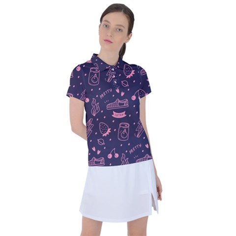 Various Cute Girly Stuff Seamless Pattern Women s Polo Tee by Nexatart