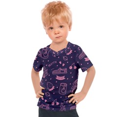 Various Cute Girly Stuff Seamless Pattern Kids  Sports Tee