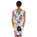 Funny Monster Pattern Wrap Front Bodycon Dress View2