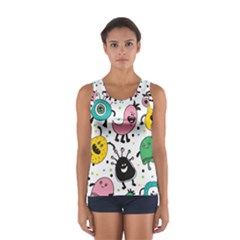 Funny Monster Pattern Sport Tank Top  by Nexatart