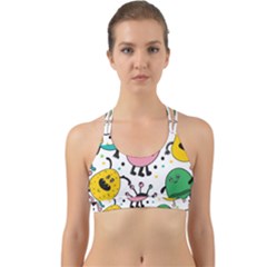 Funny Monster Pattern Back Web Sports Bra by Nexatart