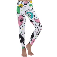 Funny Monster Pattern Kids  Lightweight Velour Classic Yoga Leggings by Nexatart