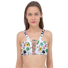 Funny Monster Pattern Cage Up Bikini Top